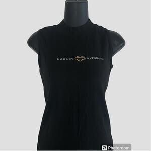 VTG Y2K Harley Davidson black tank top mock neck size S Made USA Arizona